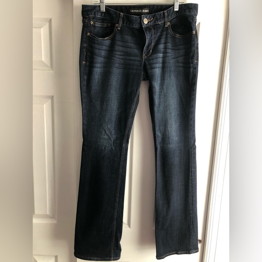 EXPRESS JEANS Barely Boot Low Rise 12R Dark Wash